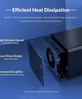 Premium 3.5 Inch 5 Bay USB 3.1 Type C RAID HDD Enclosure Loaded With Silent Aluminum Cooling Fan showcasing efficient heat dissipation features.