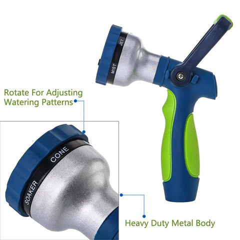 Beefy All Metal Heavy Duty Fireman Style Garden Hose Nozzle With Ergonomic On Off Handle High Pressure Water Sprayer For Lawn And Garden