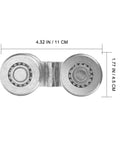 Heavy Duty Sliding Gate Pulley And Steel Rail Wheel Beefy 200kg Capacity Hanging Trolley For Industrial Sliding Doors With Quiet Roller And Easy Install Silver Track Roller Gate Hardware, close-up view showing measurements.