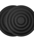 8 Inch Heavy Duty Rotating Swivel Stand With 360 Degree Rotation And Steel Ball Bearings For Plants Monitors Crafts Model Bases And TVs Built To Last And Holds Up To 88 Lbs, two black ABS stands with concentric circles