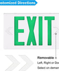 Six Pack LED Green Exit Sign With Battery Backup, Double Face Emergency Exit Light showing customizable arrow directions.