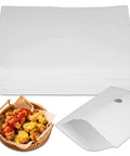 Essential Envelope Fryer Filter Paper For 55L Commercial Deep Fryers 13.6 By 17.3 Inches with basket of fried food.