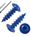Blue Pocket Hole Screws 8 x 3/4 Inch 200 PC Pack Self Tapping Wood Screws With Square And Round Heads, drive bits visible.