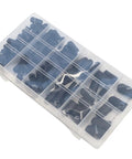 Box of 100 Piece Black Rubber Vacuum Cap Set For Carburetor Hose Ends, Heat Resistant And Durable Tube Kit For Automotive Repair