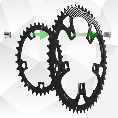 110 BCD Double Chainring Set With Pin For Road Bikes 50T 34T 52T 36T 53T 39T Made From A7075 T651 Aluminum Alloy Light Weight Race Ready