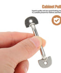 Hand holding Mini Antique Silver Cabinet Pulls, 20-Piece Set For Small Drawers And Jewelry Boxes, 47x14.6x1.6mm
