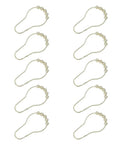 Gold Metal Shower Curtain Hooks Set 15 Pack With Five Bead Glide Rollers For Ultra Smooth Hanging Chic Farmhouse Bathroom Rings Rust Resistant Pro Grade Durable Curtain Hardware