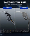 360 Degree Fuel Hose Swivel Kit With Three Quarter Inch NPT Threads For Easy Angling Safer And Faster Fueling No Fuss Multi Plane Rotation Leak Resistant Nozzle Connection Compatible With Most Three Quarter Inch Fuel Hoses And Nozzles. black 3/4 NPT fuel hose swivel kit, after and before nozzle connection
