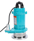 Tough As Nails Half Horsepower Submersible Water Pump With Heavy Gauge Stainless Steel Build, teal color, designed for quiet drainage.
