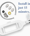 Ultra Slim Bidet Seat Attachment With Self Cleaning Dual Nozzles Non Electric Fresh Water Spray and included parts