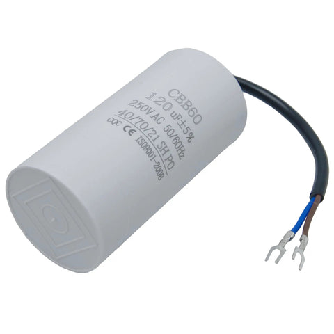 High Performance 120uF Run Capacitor For Single-Phase Motors And Air Conditioner Compressors, 250VAC 50/60Hz, Ideal For Start Boost
