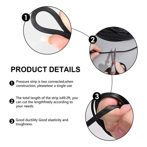 Image showing details of the Window Screen Repair Kit With Rubber Splines And Bearing Roller, focusing on the splines and cutting process