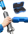 Easy Bearing Install And Removal Kit With 36 Impact Rings And 3 Impact Tools, tool case and hammer displayed