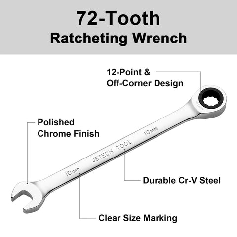 22mm 12 Point Ratcheting Wrench With 72 Tooth Fine Mechanic Grade Cr V Steel Drop Forged Chrome Finish, clear markings visible