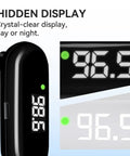 Must Have Infrared Forehead Thermometer for Adults and Kids, Rechargeable Portable Digital Thermometer with Fever Alarm and LCD Backlit Display, Ultra Fast 1 Second Readings, One Button Operation, Safe Accurate Readouts, Black hidden display close-up