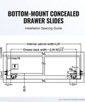 Bottom Mount Drawer Slides, 6 Pairs, 18 Inch, Heavy Duty Full Extension Steel Tracks With Soft Close, installation guide