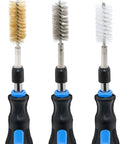 Wire Brush Drill Attachments With One Quarter Inch Hex Shank For Power Drill Or Die Grinder, featuring stainless, brass, nylon brushes.