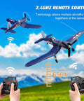 Brushless 4CH RC Plane F4U Corsair Stunt Model 500mm Wingspan With Gyro Stabilization in flight with 2.4GHz remote control