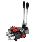 Hydraulic Directional Control Valve 2 Spool 11 GPM SAE Ports Tractor Loader Valve With Joystick Black for log splitters