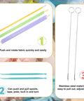 10 Piece Quick Turn Fabric Sewing Tools Set for Loop and Tube Turners and Threaders Perfect for Sewing Threading Crafting and DIY Projects Multifunctional Fabric Turning Tools for Fast and Easy Use showing colorful rods and metal tools