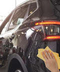 Person using Scratch Remover Wax For Deep Scratches On Clear Coat Auto Finish With Wipe And Sponge Universal Car Scratch Repair Paste on car
