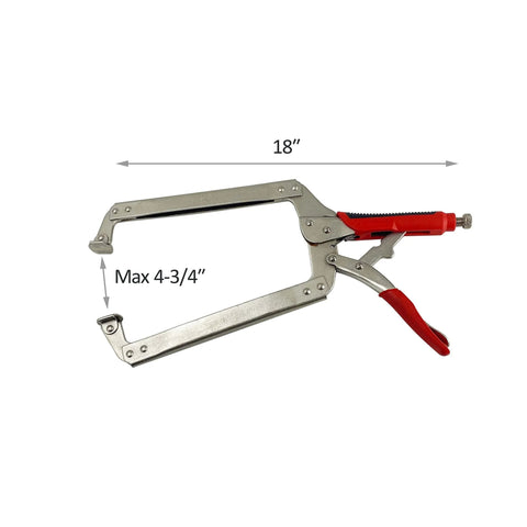 18 Inch Locking C Clamp Pliers With Swivel Pad For Welding And Woodworking, Heavy Duty Locking Pliers Electrician Maintenance Tools, Chrome Vanadium Jaws And Teeth