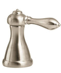 Close-up of Marielle 2-Handle Metal Lever Faucet Handle Kit in Brushed Nickel, showing sleek brushed finish and ergonomic design.