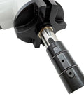 Close-up of Rough Tough Electric Pipe Bevelling Machine Handheld Internal Expansion Chamfering Tool for metal pipe prep.