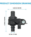 Coolant Water Control Valve Compatible With 2018 To 2023 Toyota Camry Avalon Rav4 And Lexus Es300h Es350 Replaces 1667125010 dimension drawing