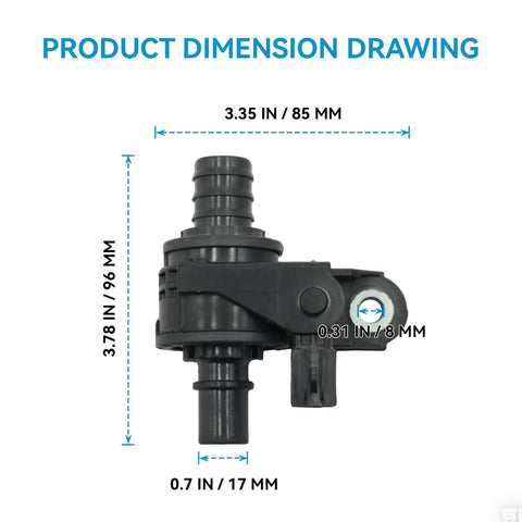 Coolant Water Control Valve Compatible With 2018 To 2023 Toyota Camry Avalon Rav4 And Lexus Es300h Es350 Replaces 1667125010 dimension drawing