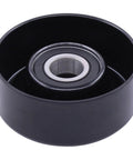 Close-up of idler pulley from Belt Tensioner And Serpentine Belt Idler Pulley Kit For Chrysler Town And Country Voyager Dodge Caravan.