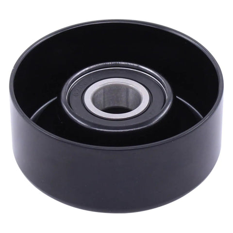Close-up of idler pulley from Belt Tensioner And Serpentine Belt Idler Pulley Kit For Chrysler Town And Country Voyager Dodge Caravan.