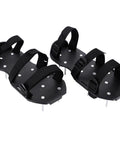 Heavy Duty Lawn Aerator Shoes With Iron Spikes And Three Strap Design Spiked Sandals For Aerating Lawns, black with straps