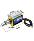 12V DC Solenoid Electromagnet Push Pull Open Frame Linear Motion Actuator 15N Force, 10mm Stroke, Spring Return, Low Power Consumption, Easy Install For DIY Builds, 37mm x 20mm