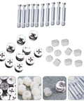 Cam Bolt Nut Lock Fittings Set for Cabinet and Furniture Assembly Easy Corner Connection and Solid Thread Fastening Iron and Nylon Build 24 Sets