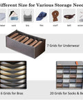 6 Piece Wardrobe Clothes Organizer Set With Support Board For Folded Clothes Washable Dresser Drawer Dividers on display