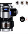 Brews Up To 15 Cups Coffee Maker With Timer And Auto Off, Stainless Steel Black, front view with screen and settings visible