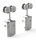 Exterior Sliding Door Hangers and Box Rail Barn Door Hardware Kit in Silver for Outdoor Use, Heavy-Duty Track System Supports Doors Up To 450 Lbs