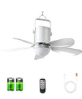 17 Inch Ceiling Fan With Light And Remote Battery Powered Outdoor Hanging Fan For Gazebo Patio RV Camp Tent Greenhouse Porch USB C Fast Charge