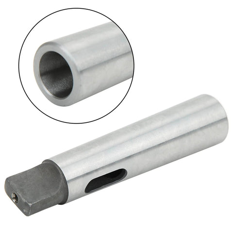MT3 to MT2 taper reducing adapter, metal drill sleeve in silver finish for precision machining