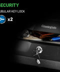 Fireproof And Waterproof Document Safe With Key Lock For Cash Passport And Jewelry 16.5 W X 14.8 D X 7.6 H Black 0.36 Cu Ft