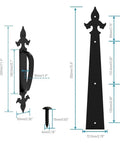 Heavy Duty Decorative Garage Door Hardware Kit With Durable Handle Hinges For Doors Barn Style And More Soft Close With Silent Hydraulic Buffer dimensions