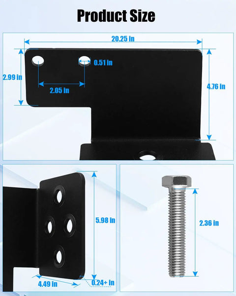 Left Side Driver Tractor Step for GC1700 Series size chart with bolt-on coated steel, 330 lb capacity, rugged anti-slip construction.