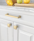 Sleek Brushed Brass Cabinet Pulls Five Inch Handles Set of 20 Kitchen Cabinet Hardware Drawer Pulls with 128 Mm Hole Centers