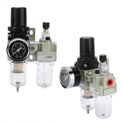 Heavy Duty Aluminum Alloy Filter Pressure Regulator Kit With Gauge For Pneumatic Systems And Air Filtration front view