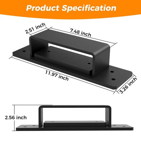 Treehouse Floating Bracket For 1.25 Inch Hardware Built Tough For Between Trees Or Post Handles 1.25 X 15 Inch Lag Bolts Or TABs Black Powder Coated Alloy Steel With UHMW Bearing Surface For Ultra Smooth Movement. black steel bracket with 11.97 x 3.26 inch dimensions