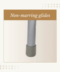 Non-marring glides on Sturdy Steel Round Stool With Masonite Wood Seat 24 Inch Height Grey Frame Preassembled 2 Pack