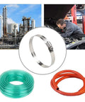 10Pcs 7 Inch Stainless Steel Hose Clamps Set With Worm Gear Adjustable 6.8-7.8 Inches Range for automotive and industrial use