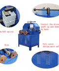 Control panel, on/off switch, and dies of the Pro Level Shop Ready Electric Pipe Bender And Tube Roller Machine With Comprehensive Die Setup For Snappy Curves On Square And Round Tubing Up To Three Inches.