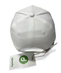 Back view of Adjustable Golf Hat for Men and Women, Performance Polyester Cap with Breathable Comfort, white color, showing adjustable strap.